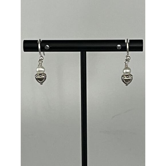 Nadine Leo Mississippi River Pearl Co Sterling Silver Pearl Earrings - Picture 1 of 2